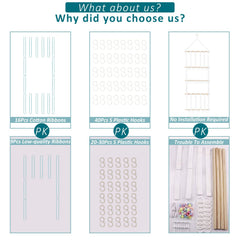 Danightime detachable ribbons display 16pcs for customizable decor.