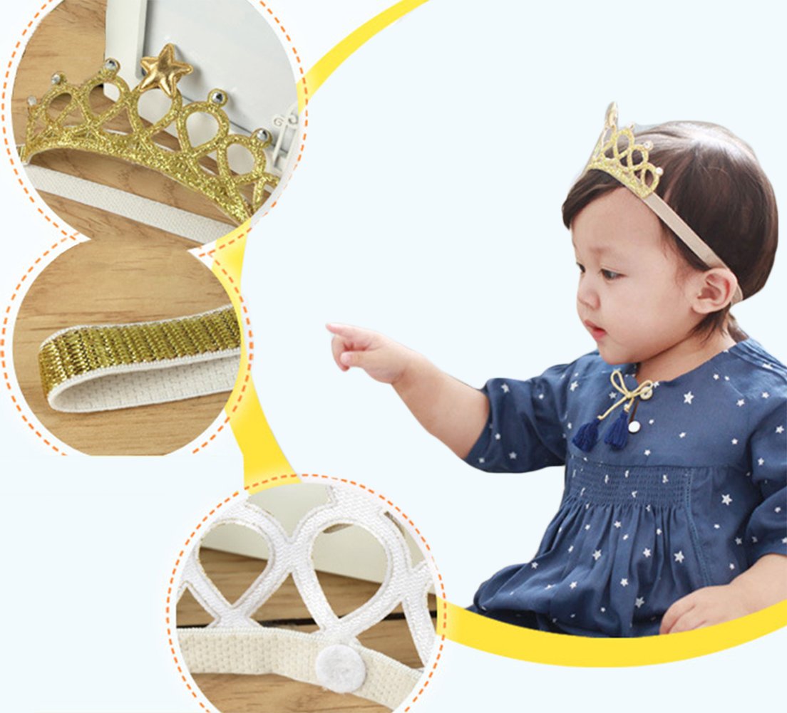 DANMY baby headband crown for princess-themed photoshoots