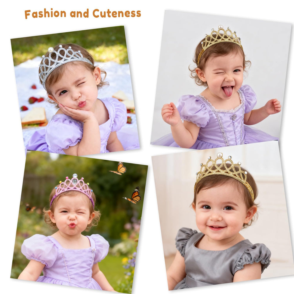 DANMY pink crown headband adds playful charm for birthdays