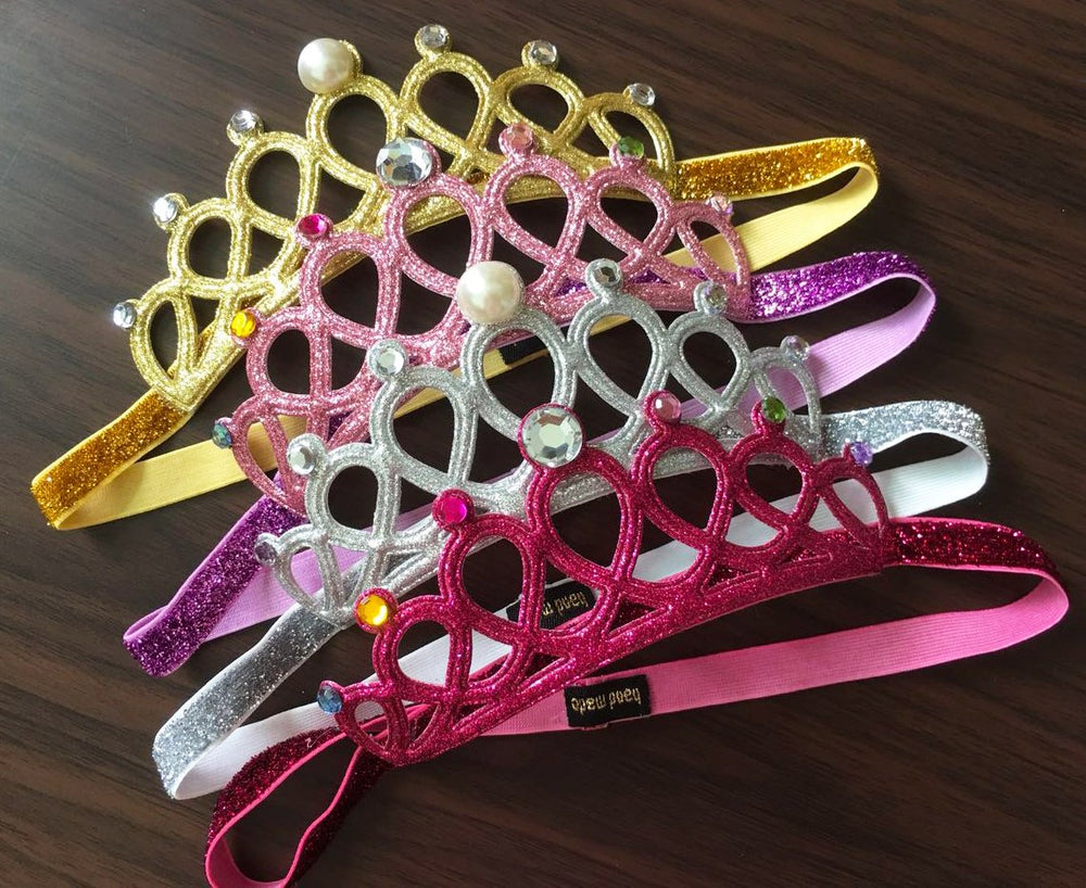 DANMY silver crown headband ideal for dress-up and soft comfort