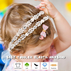 DANMY toddler headband silver elastic band fits comfortably