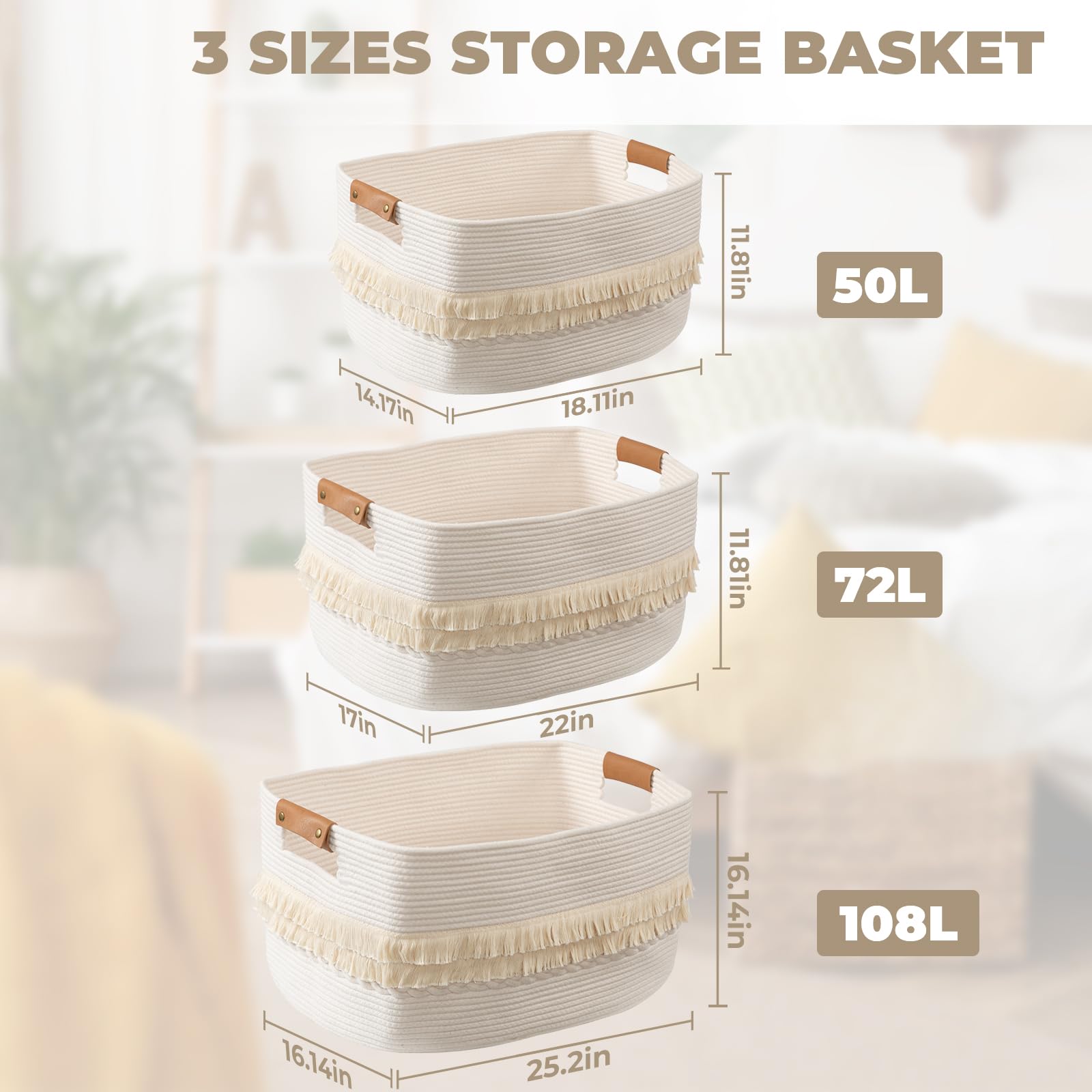 danpinera 108L cotton rope texture highlighting natural materials and cozy home feel