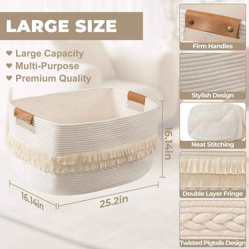 danpinera 108L large basket folded storage demonstrating space-saving organization in a closet