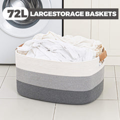 danpinera Blanket Basket handle-detail offers easy carrying with durable leather and metal snap