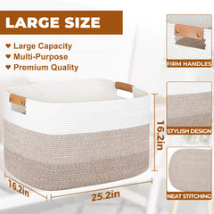 The danpinera basket with leather handles adds style and easy carry for the living room.