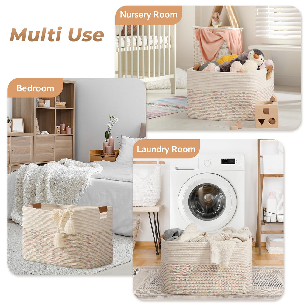 Danpinera cotton rope storage texture highlights natural material.