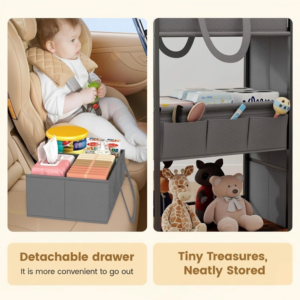 Danpinera diaper caddy bottom tier stores bulky items neatly