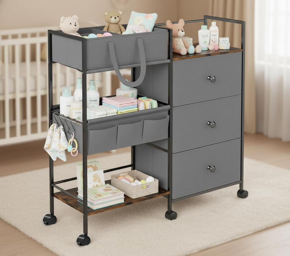 Danpinera diaper caddy fabric compartments are easy to clean