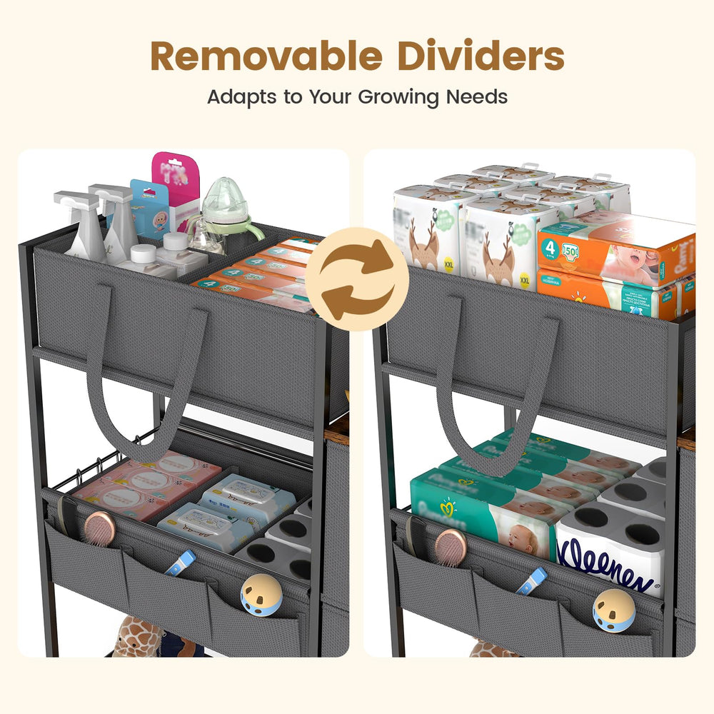 Danpinera diaper caddy removable dividers keep spacing flexible