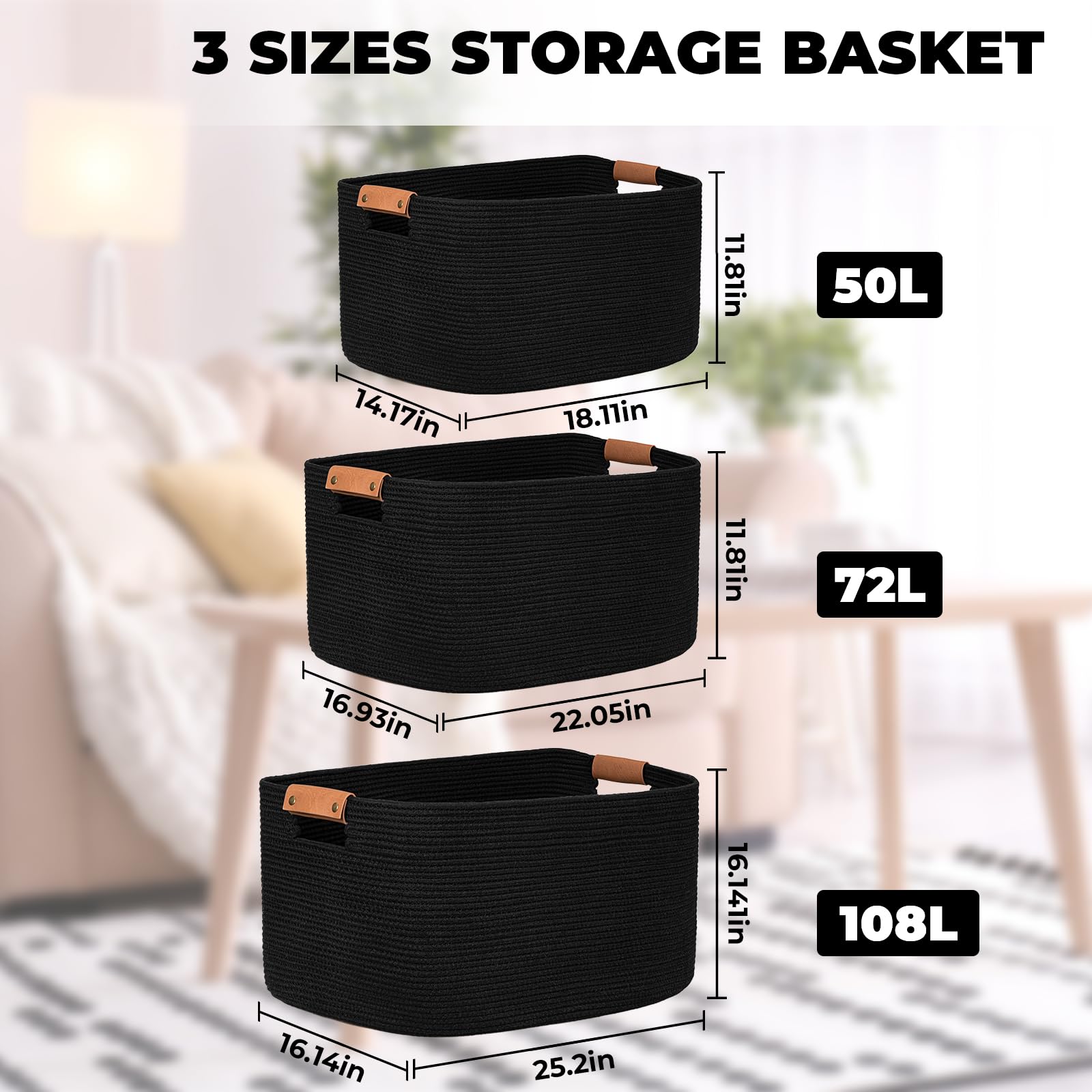 Danpinera large basket folded for compact storage and easy retrieval.