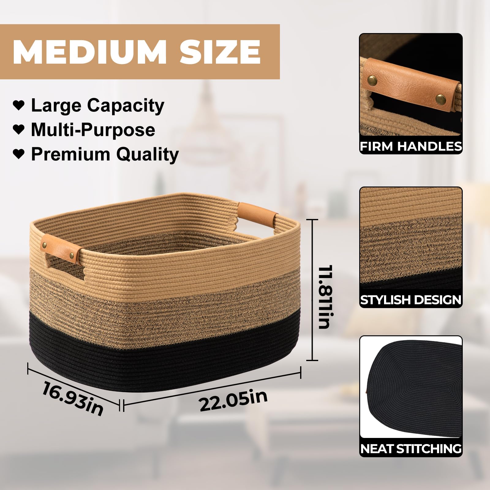 Danpinera large blanket basket folded storage for compact off-season tucking.