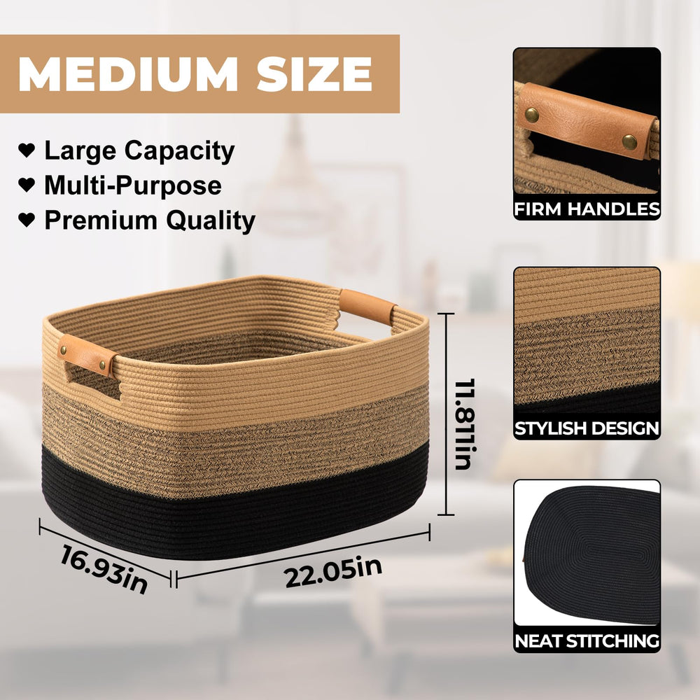 Danpinera large blanket basket folded storage for compact off-season tucking.