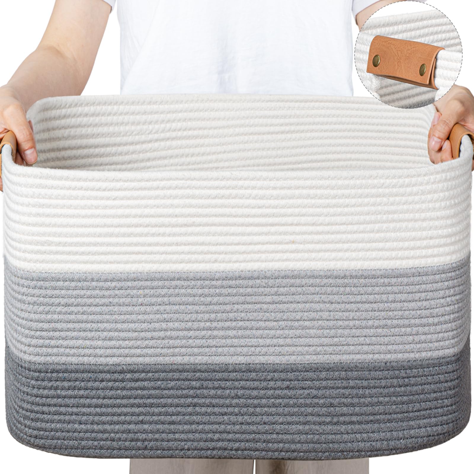 danpinera large woven basket with blankets for organized living room storage