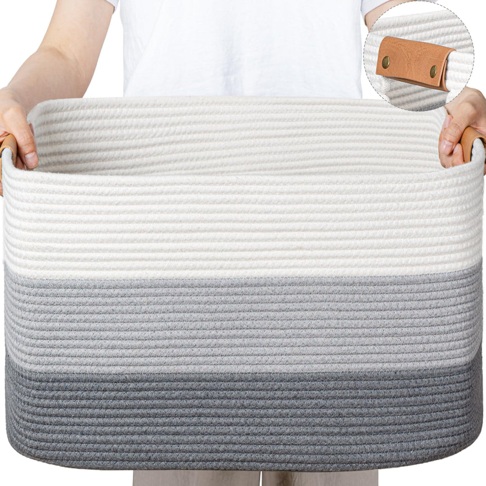 danpinera large woven basket with blankets for organized living room storage