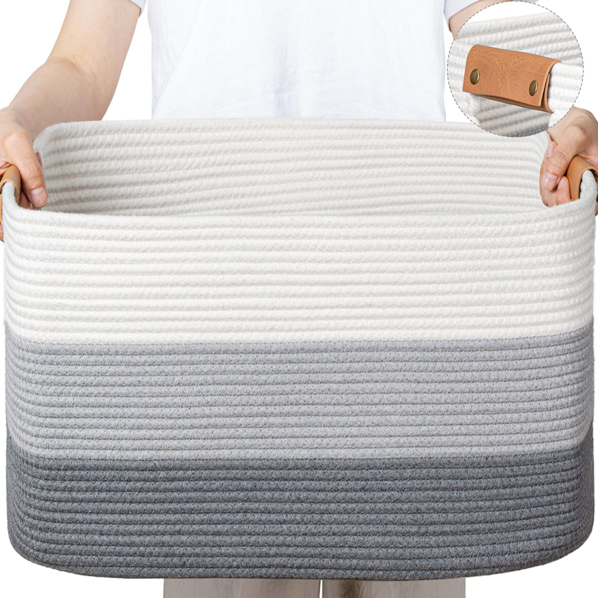 danpinera large woven basket with blankets for organized living room storage
