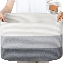 danpinera large woven basket with blankets for organized living room storage