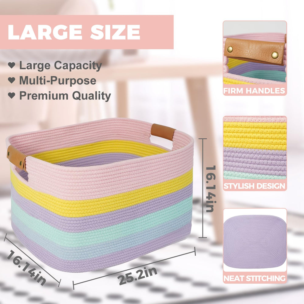 Danpinera laundry basket side view highlights large capacity and sturdy design.