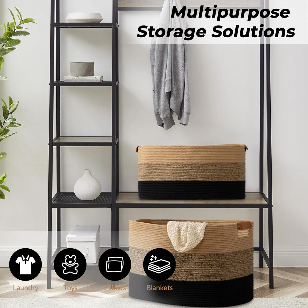 Danpinera leather handle detail adds durable, stylish accent to the basket.