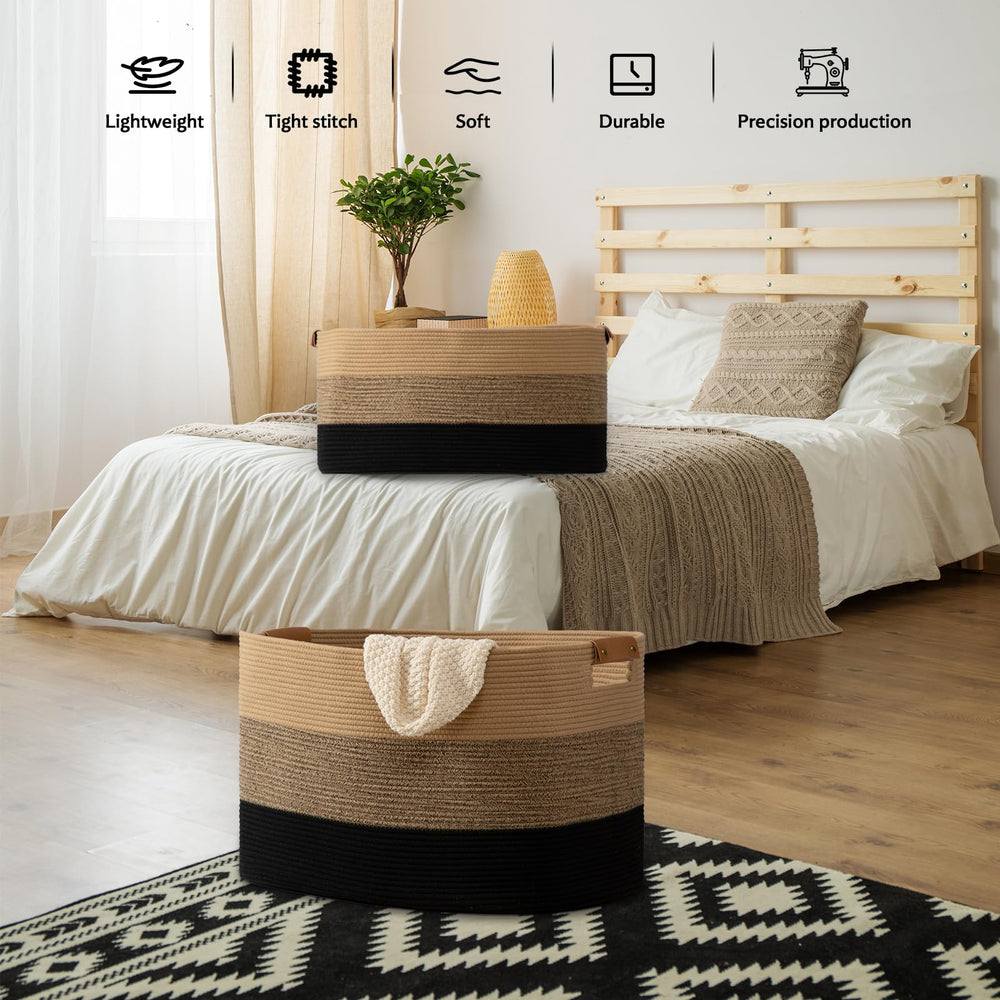 Danpinera living room storage basket placed for versatile decor and organization.