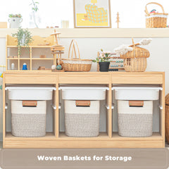 danpinera nursery basket white and mixed brown organized toys and essentials