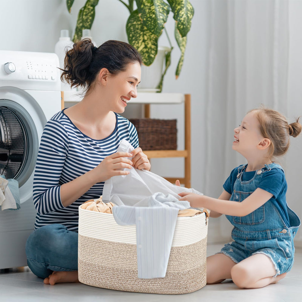 danpinera rectangle blanket storage basket for laundry and toy organization