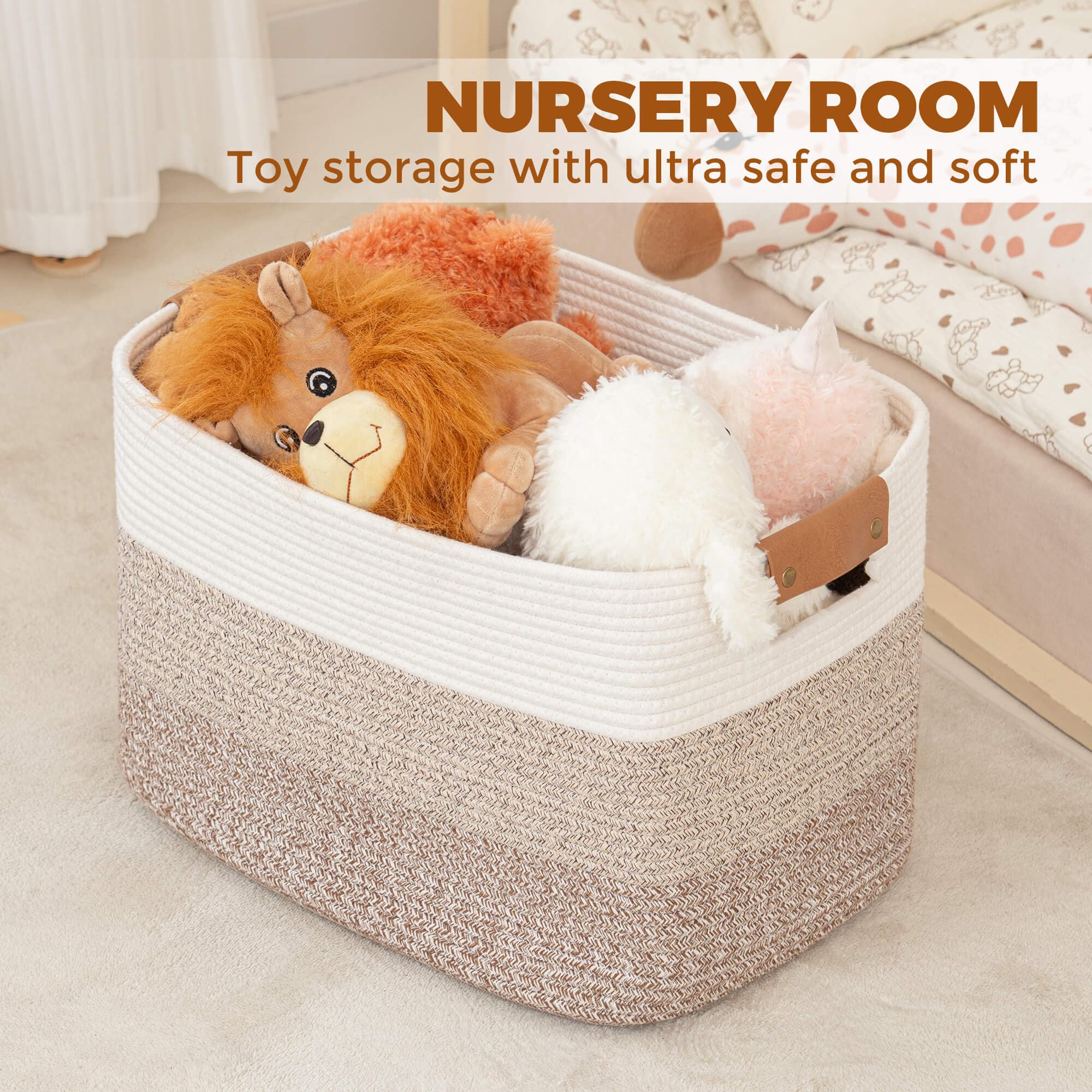 danpinera rectangle blanket storage basket woven texture suitable for nursery and living room
