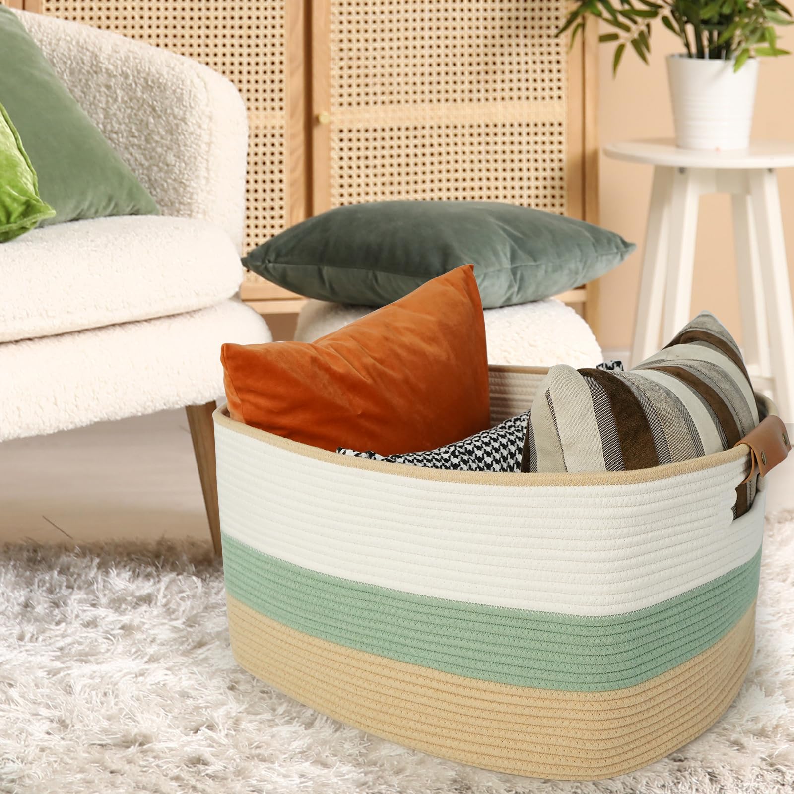 danpinera rectangular basket folded for space-saving storage