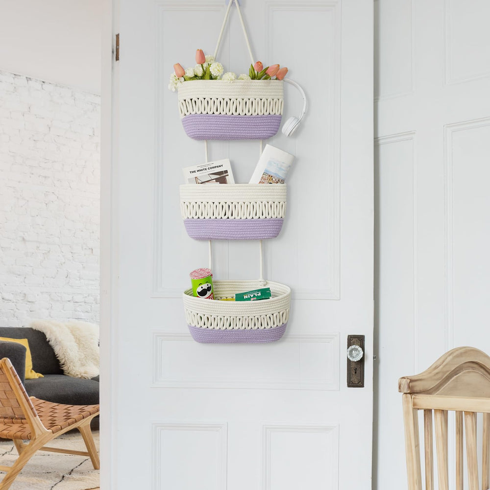 Danpinera wash-and-fold capability illustrated with lightweight, washable cotton baskets for easy maintenance.
