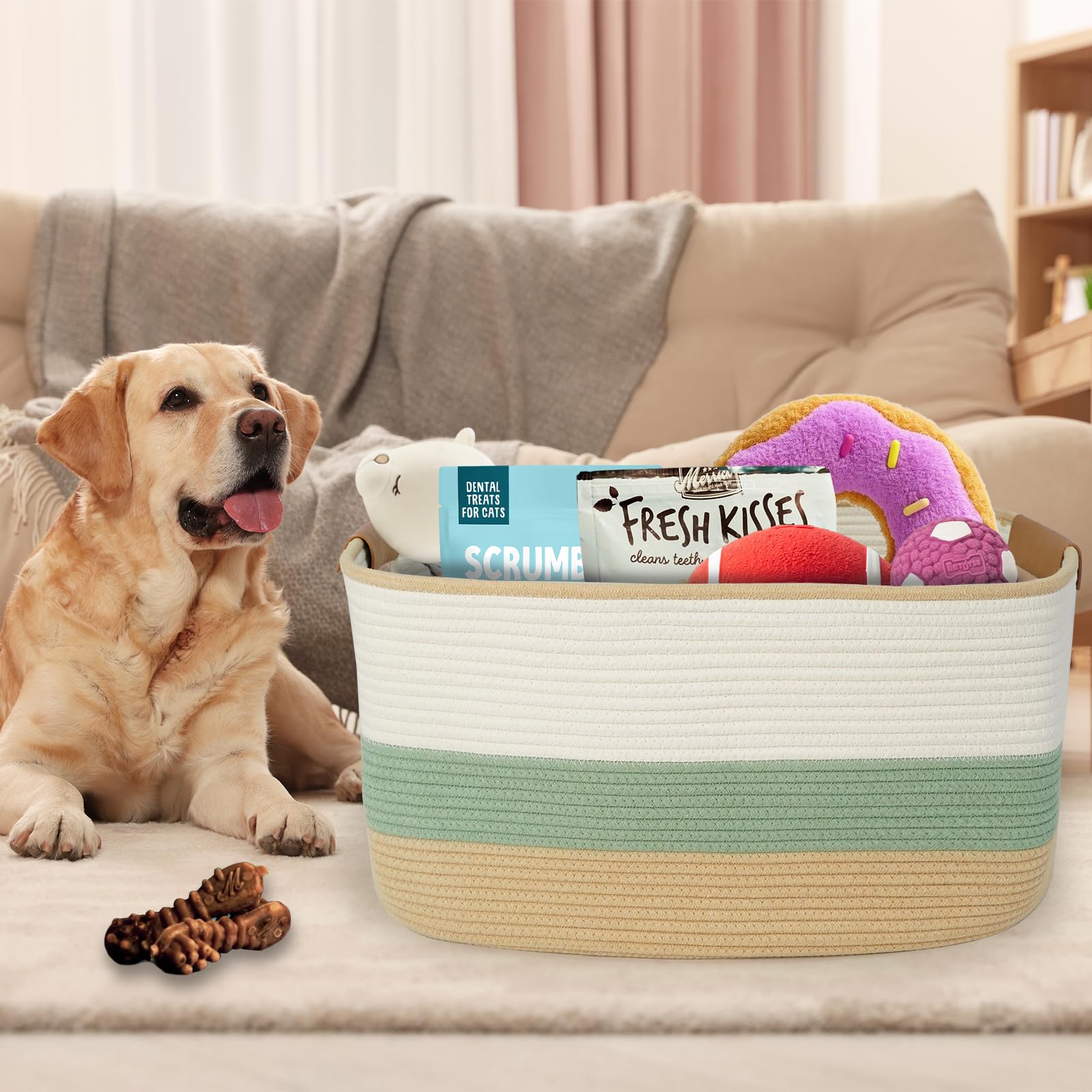 danpinera white-green-jute basket blends natural texture with decor