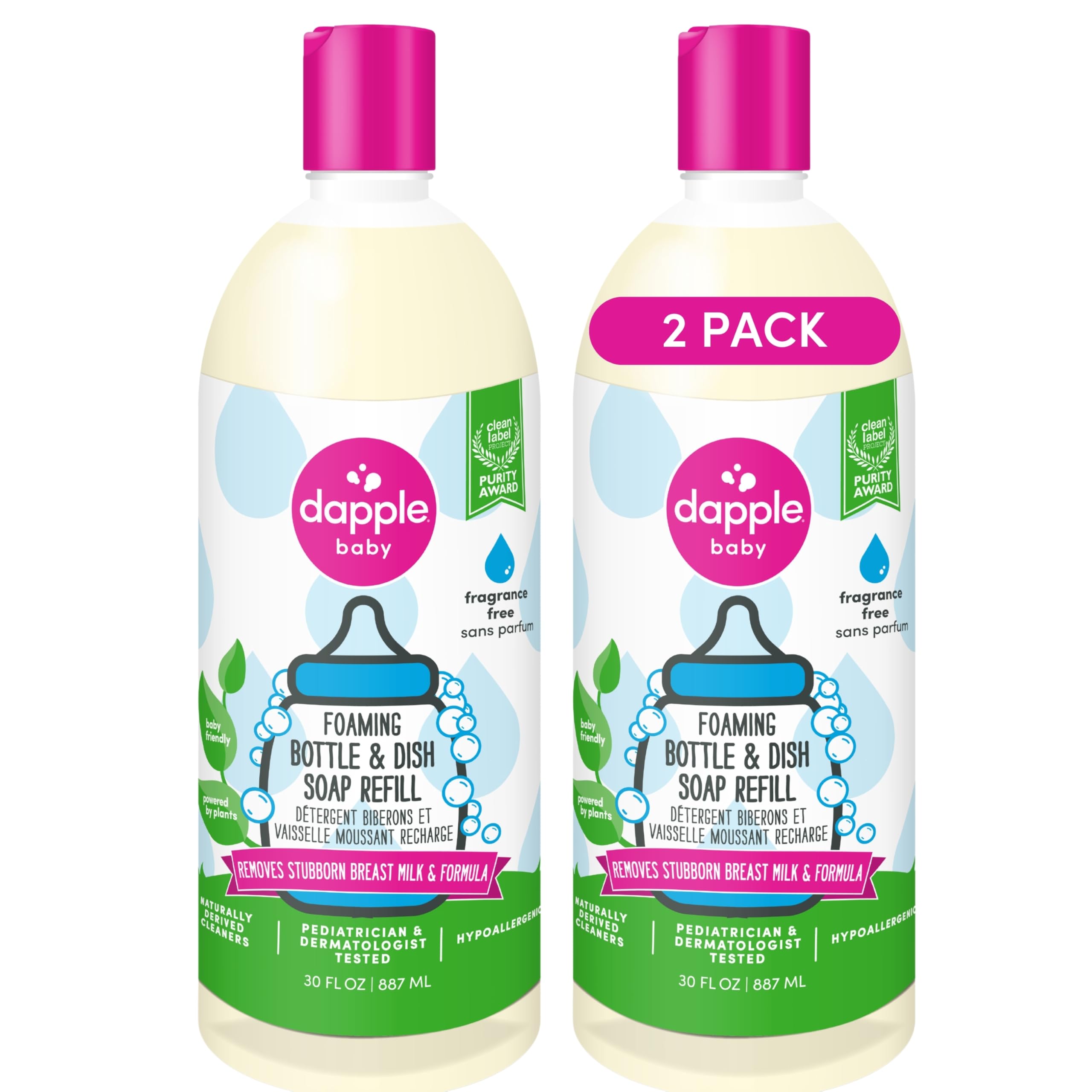 Dapple Baby Foaming Dish Soap unscented bottle cleans milk residue effectively