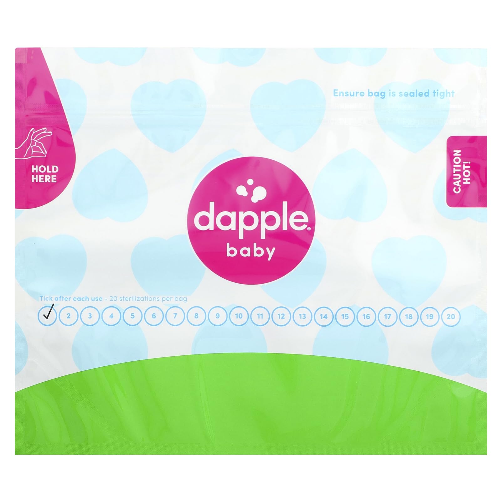 Dapple baby microwave sterilizer bags sanitize baby bottles safely.