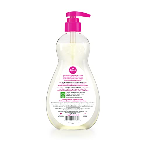 Dapple bottle-dish soap liquid pour shows smooth dispensing for quick cleanup.