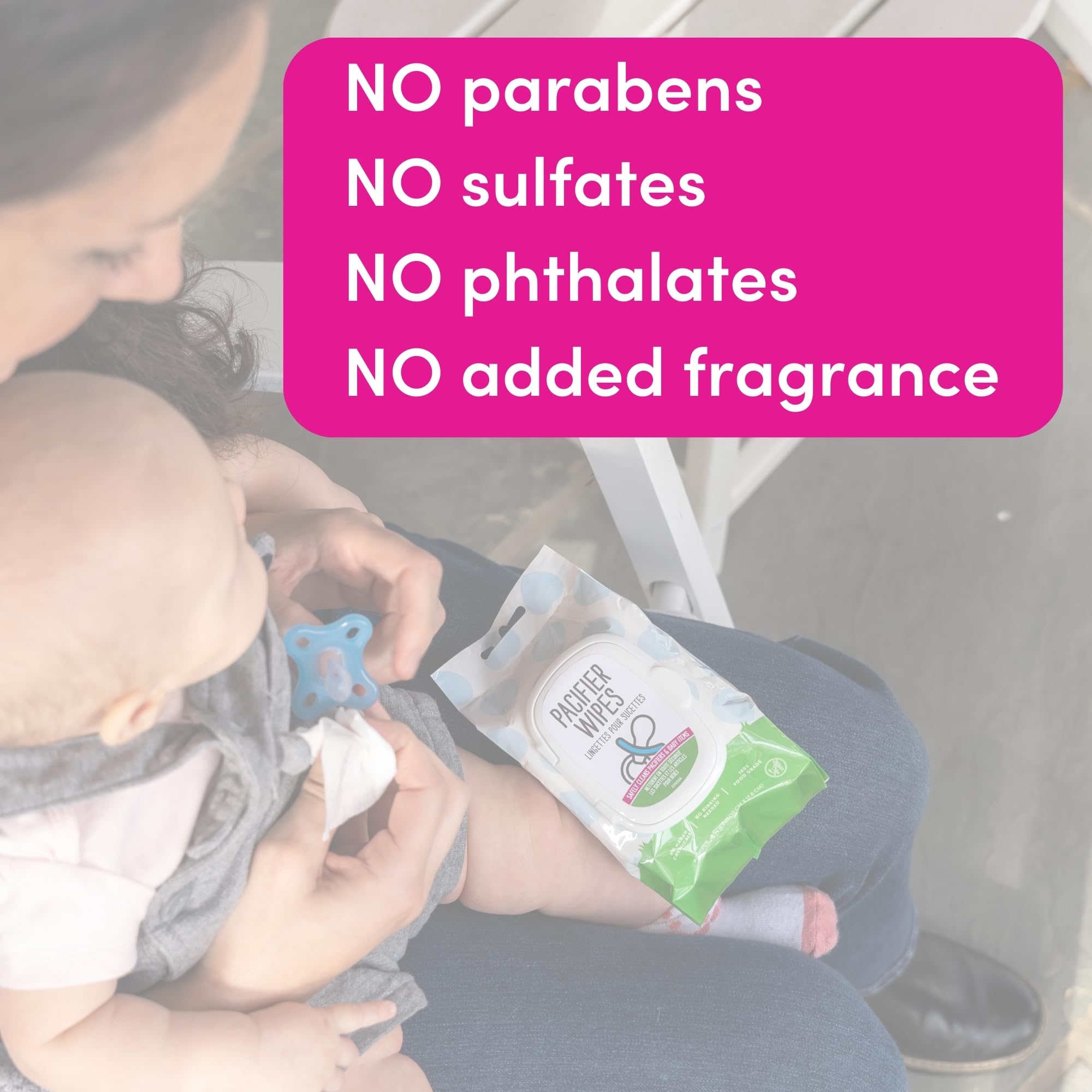 Dapple Pacifier Wipes used to clean a baby bottle.