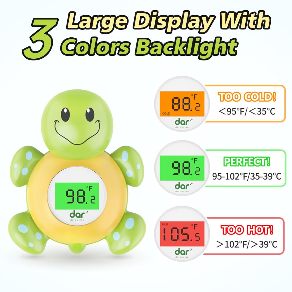 Dar Darouxiao thermometer with 3-color backlight shows bath temperature clearly