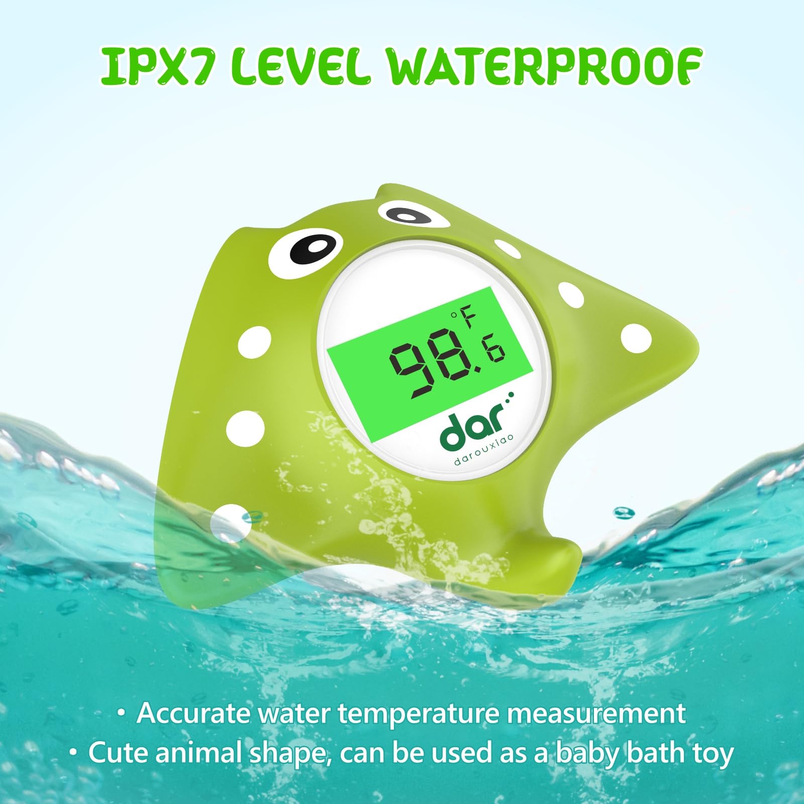 dar darouxiao bath thermometer with 3-color backlit helps quick temp checks.