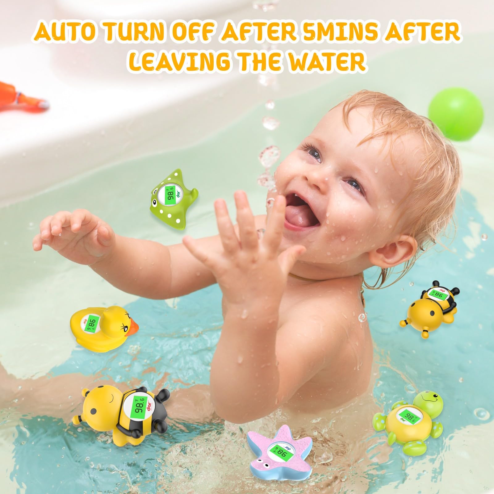 dar darouxiao floating bath thermometer in action as infant-friendly bath toy