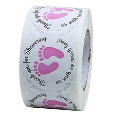 Dartsz pink baby shower sticker roll ready-to-use for favors and cards