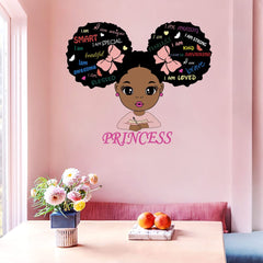 Datesno afro girl wall sticker I AM LOVED brightens nurseries with encouraging words.
