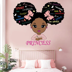 Datesno black girl wall sticker I AM KIND promotes positive daily motivation in bedrooms.