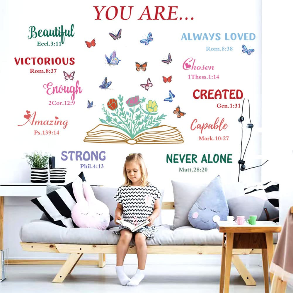 Datesno girls room decor wall art featuring blooming books for creative study vibes.