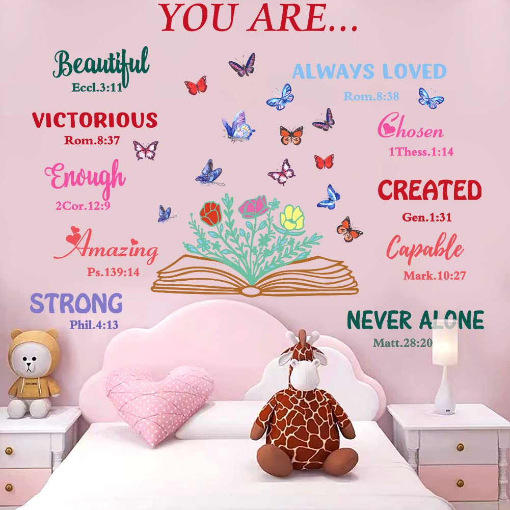 Datesno motivational wall sticker with flowers and butterflies for uplifting mood in any room.