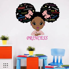 Datesno princess wall sticker I AM SMART adds stylish, empowering quotes for kids' spaces.