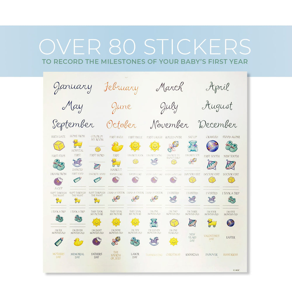 DateWorks baby calendar months layout helps track monthly milestones
