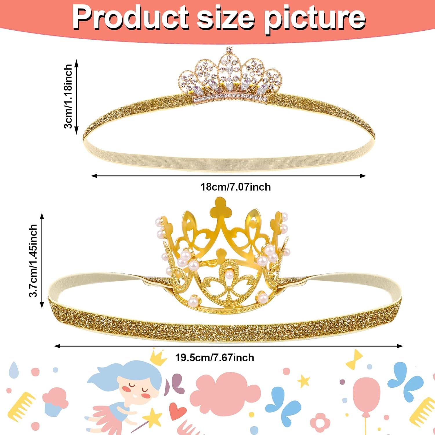 DatingShiny crystal crown headband on a soft elastic band for comfortable wear.