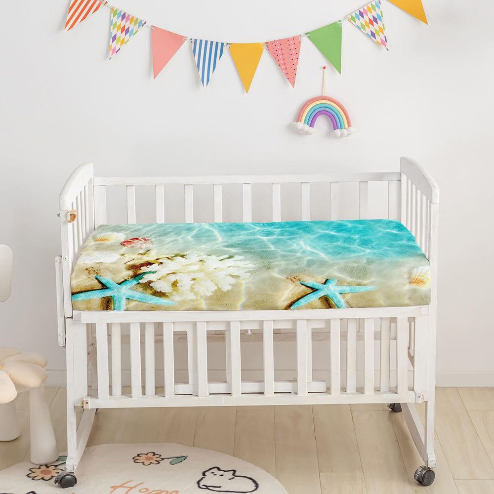 Datura Home crib-skirt adds vibrant nursery decor and tidy edges.