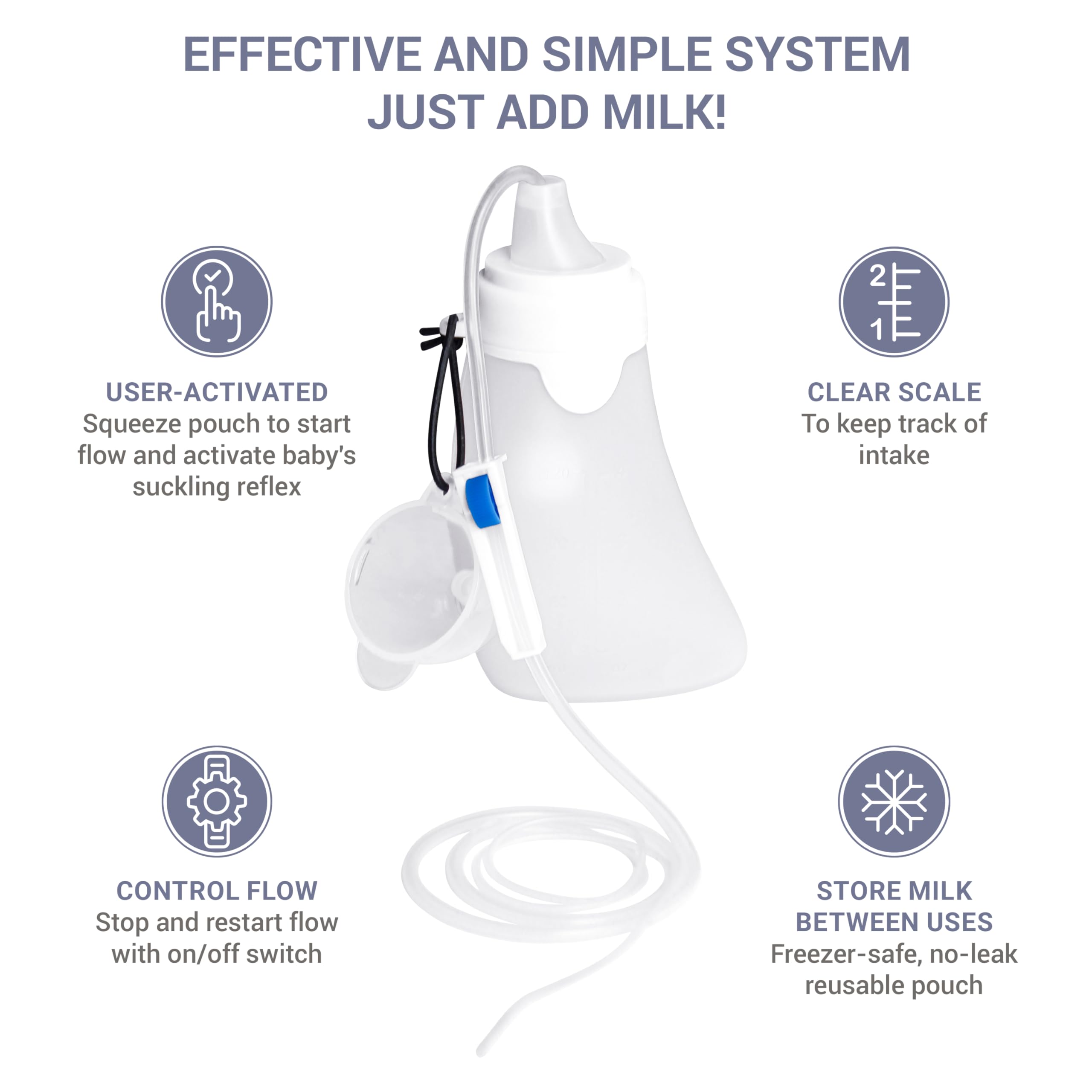 DAUS SNS milk storage container shows reusable freezer-safe storage solution