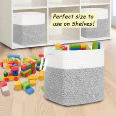 DAVIHOMI cotton rope texture closeup highlights durable grey weave
