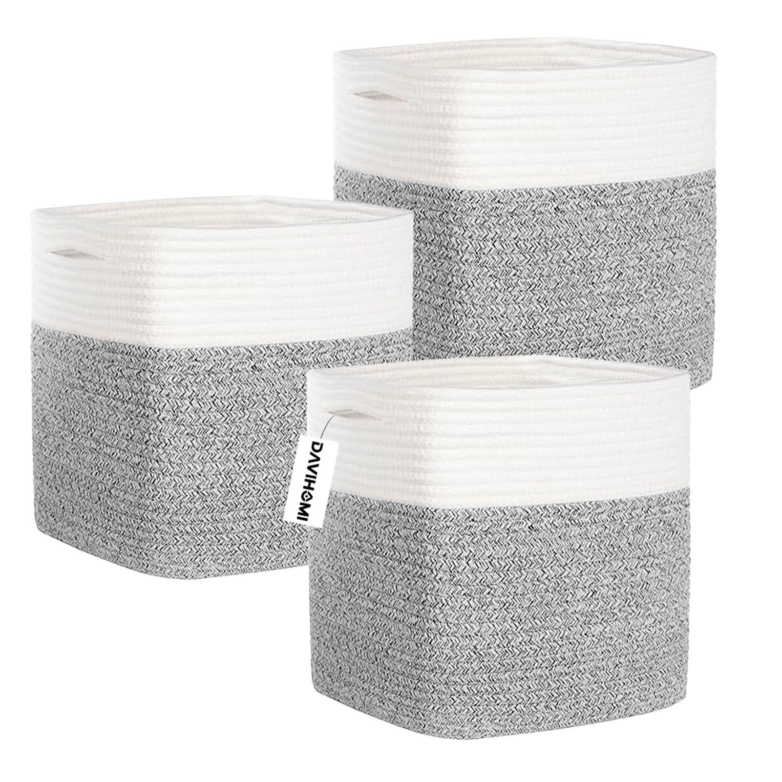 DAVIHOMI cube storage bin on a shelf enabling neat, space-saving organization