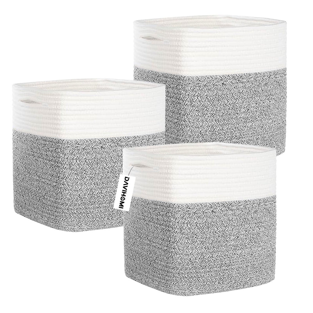 DAVIHOMI cube storage bin on a shelf enabling neat, space-saving organization