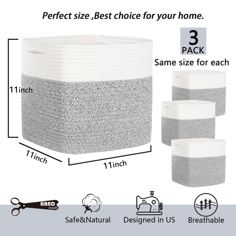 DAVIHOMI non-toxic cotton rope material supports safe home storage